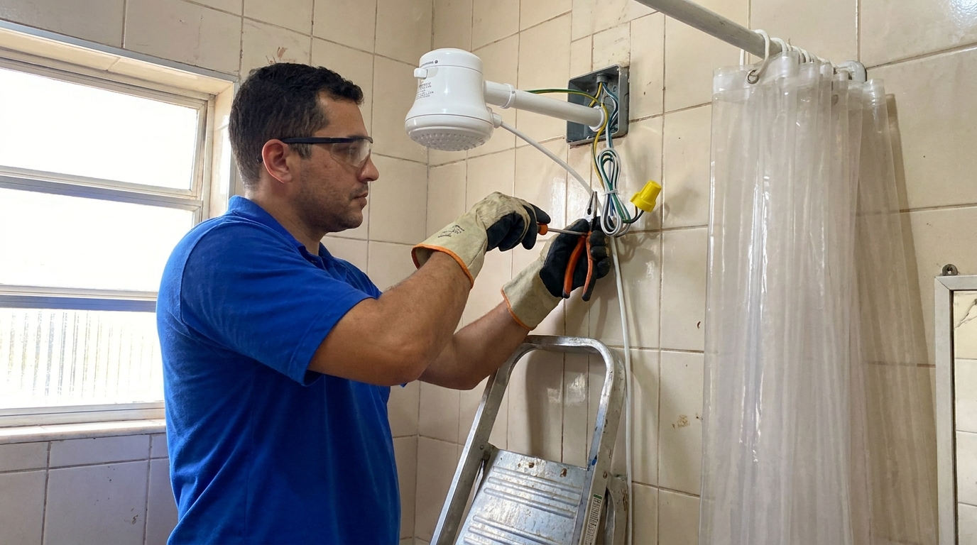 Instalacao de chuveiro eletrico residencial em Anápolis‑GO